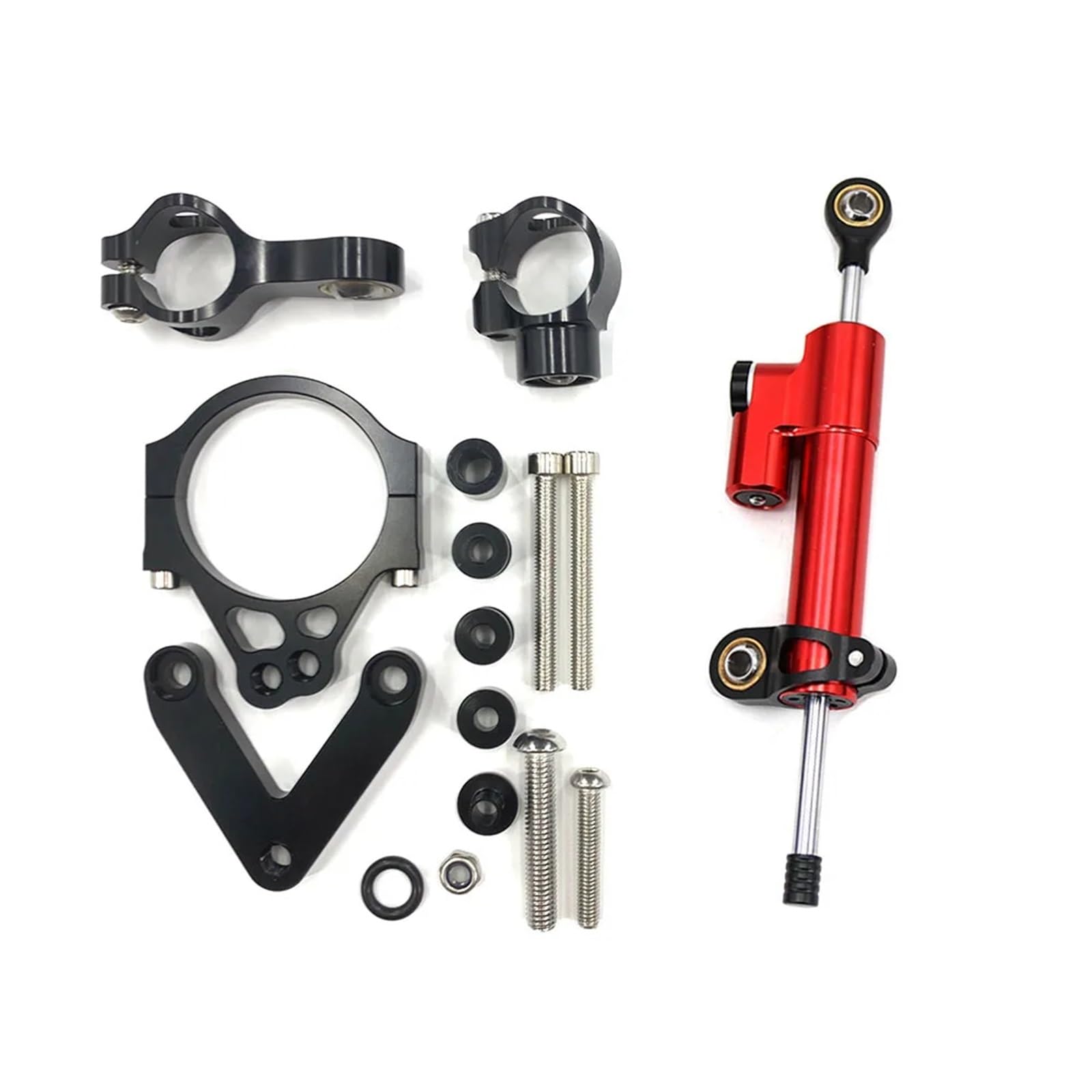 Für D┐ucati 848 2008–2010, CNC-Lenkungsdämpfer-Stabilisator mit Halterungssatz, Sicherungssatz, eloxierte Teile, Motorradzubehör Motorrad Lenkungsdämpfer(C) von BOSDF