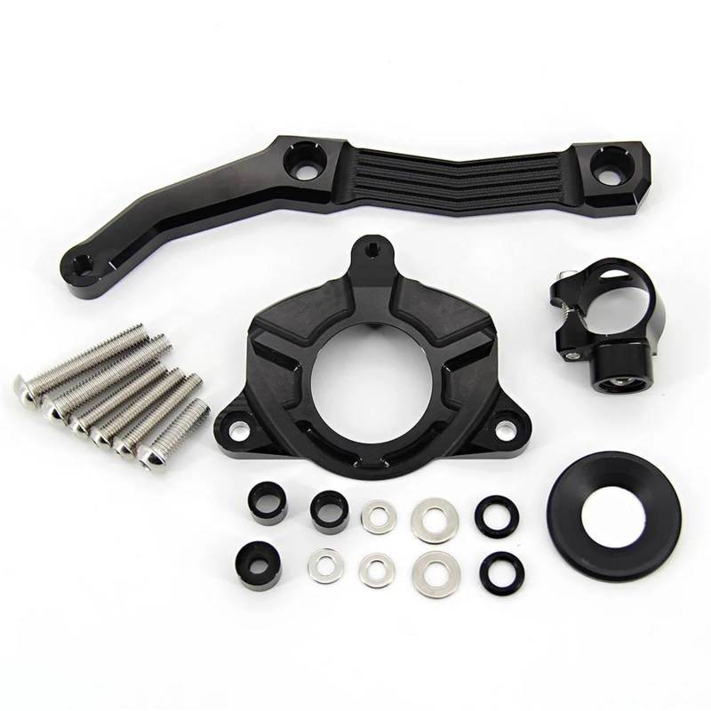 Für K┐AWASAKI Z1000 2010-2013 Motorräder Einstellbare Lenkung Stabilisieren Dämpfer Halterung Halterung Unterstützung Kit Zubehör Motorrad Lenkungsdämpfer(Black) von BOSDF