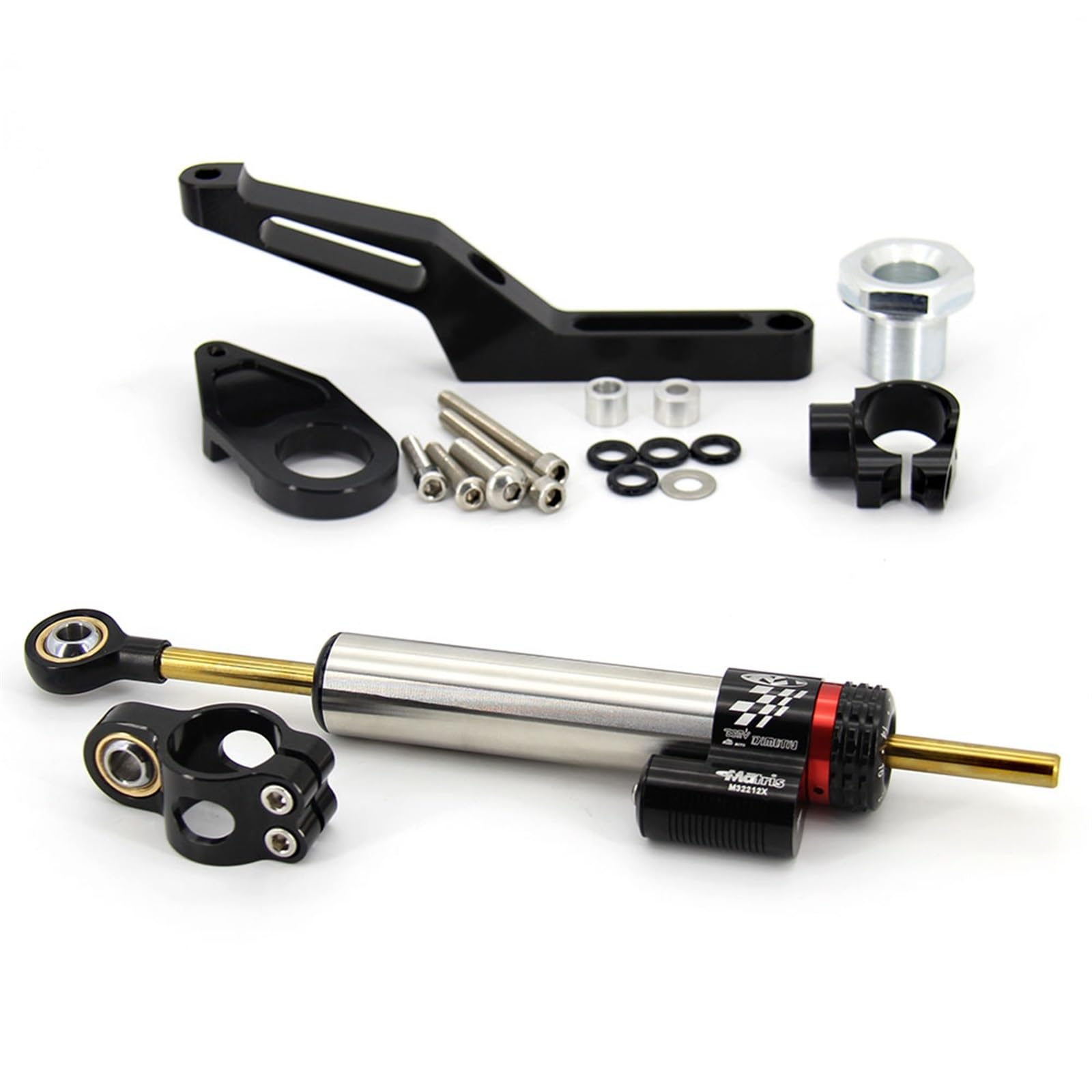 Für K┐awasaki N┐inja ZX6R ABS ZX636 2012 2013 2014 2015 2016 2017 2018 2009-2019 Stabilisator Lenkungsdämpfer Montagehalterungssatz Motorrad Lenkungsdämpfer(Black) von BOSDF