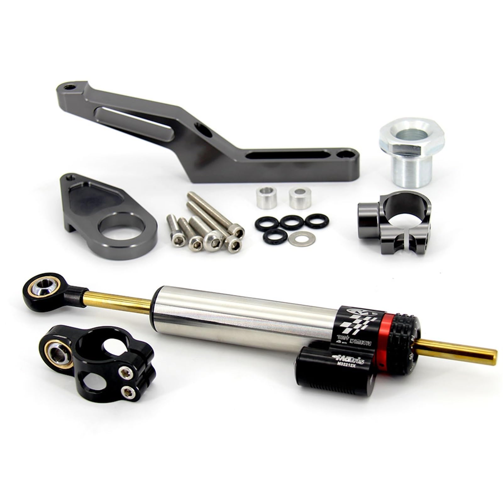 Für K┐awasaki N┐inja ZX6R ABS ZX636 2012 2013 2014 2015 2016 2017 2018 2009-2019 Stabilisator Lenkungsdämpfer Montagehalterungssatz Motorrad Lenkungsdämpfer(Gray) von BOSDF