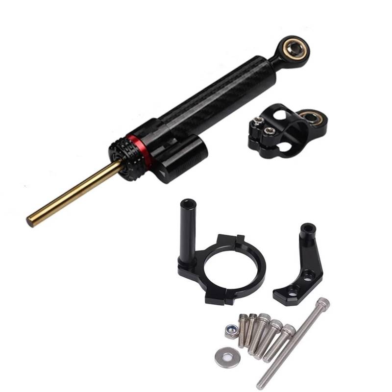 Für Loncin VOGE 300RR LX300GS-B 2021 2022 2023 Motorrad Zubehör CNC Stabilisator Dämpfer Komplette Lenkung Montage Halterung Motorrad Lenkungsdämpfer(B) von BOSDF