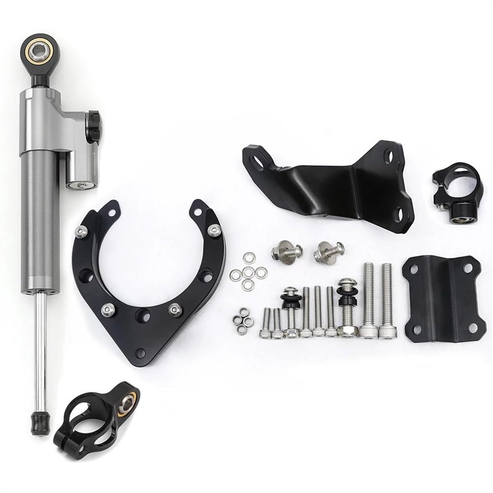 Für Y┐AMAHA MT07 FZ07 2020-2023 CNC Aluminium Carbon Motorrad Lenkungsdämpfer Stabilisator Halterung Montage Unterstützung Kit Halter Motorrad Lenkungsdämpfer(G) von BOSDF