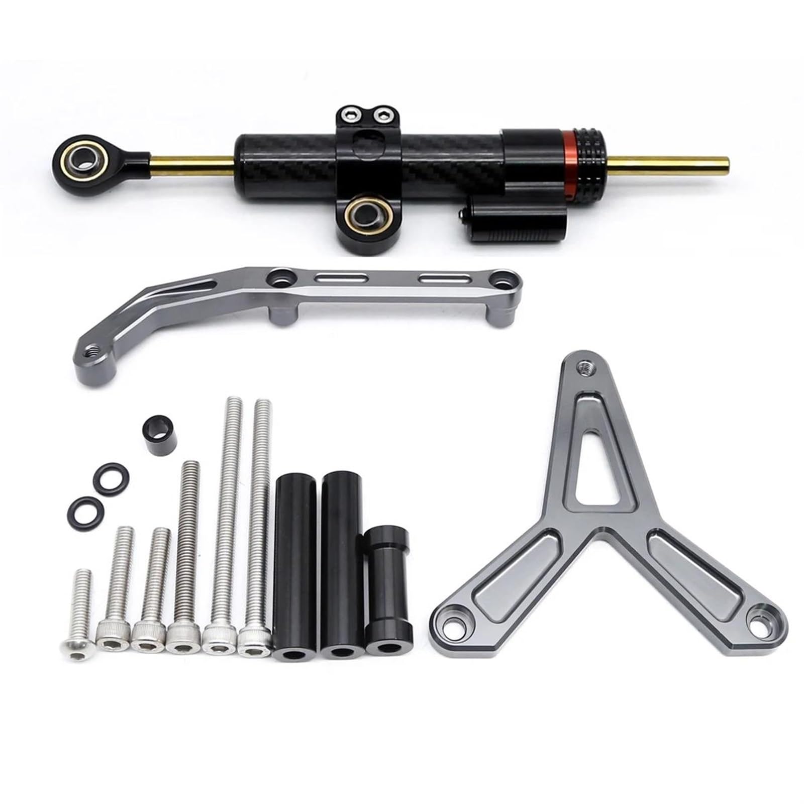 Für Y┐amaha T┐Racer 900 MT-09 MT09 2021 2022 2023 Motorrad Stabilisator Lenkung Dämpfer Halterung Montage Kit Unterstützung Zubehör Motorrad Lenkungsdämpfer(Damper n Bracket H) von BOSDF