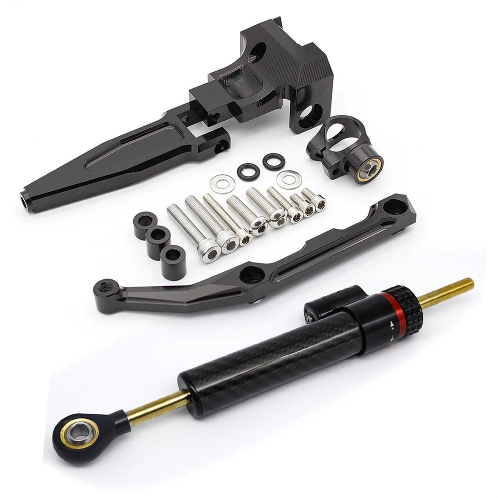 Für Y┐amaha T┐Racer MT09 FJ09 900 MT-09 Richtungsdämpfer Halterung Unterstützung Kit Carbon Lenkungsdämpfer Stabilisator Motorrad Motorrad Lenkungsdämpfer(E) von BOSDF