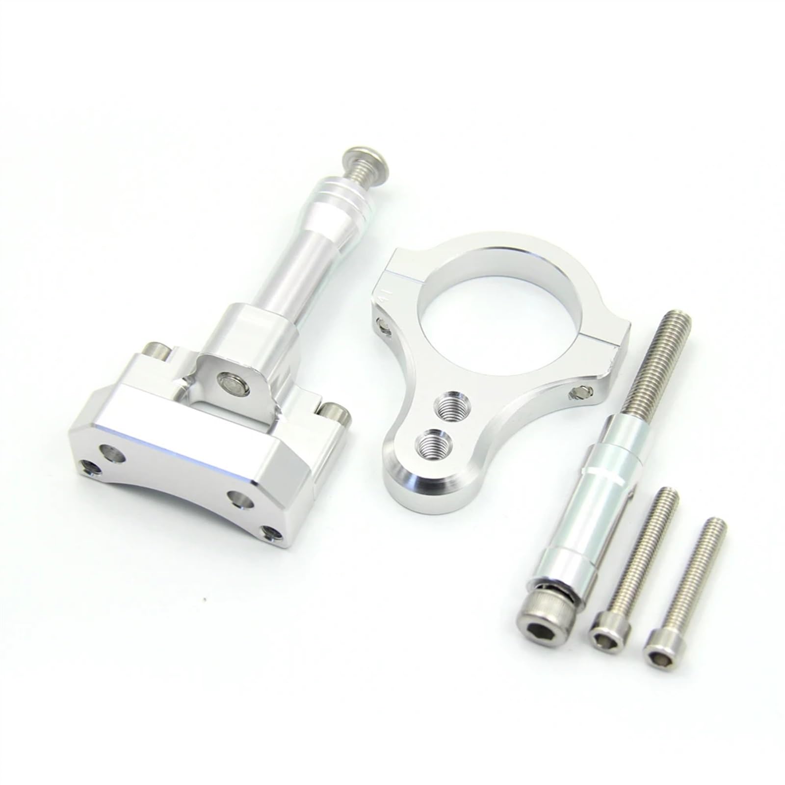 Für Y┐amaha YZF R3 R25 MT03 2015 2016 2017 CNC Motorrad Dämpfer Lenkung Stabilisieren Dämpfer Halterung Montage Halter Kit Motorrad Lenkungsdämpfer(Silver) von BOSDF