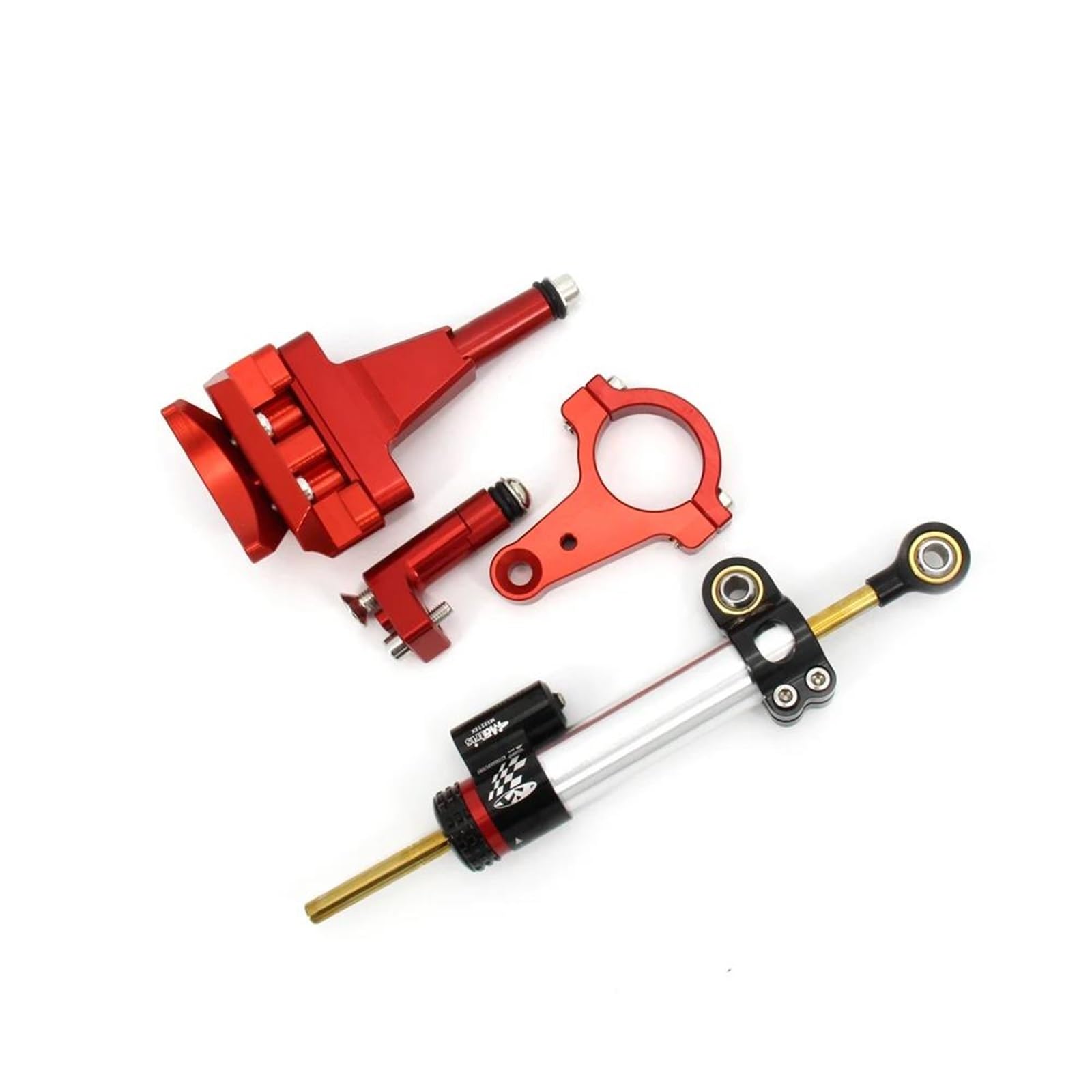 Für k┐awasaki n┐inja 400 Ninja400 2018 2019 CNC Motorrad Dämpfer Lenkung Stabilisieren Sicherheits Control Halterung Montage Unterstützung Kits Motorrad Lenkungsdämpfer(Red) von BOSDF