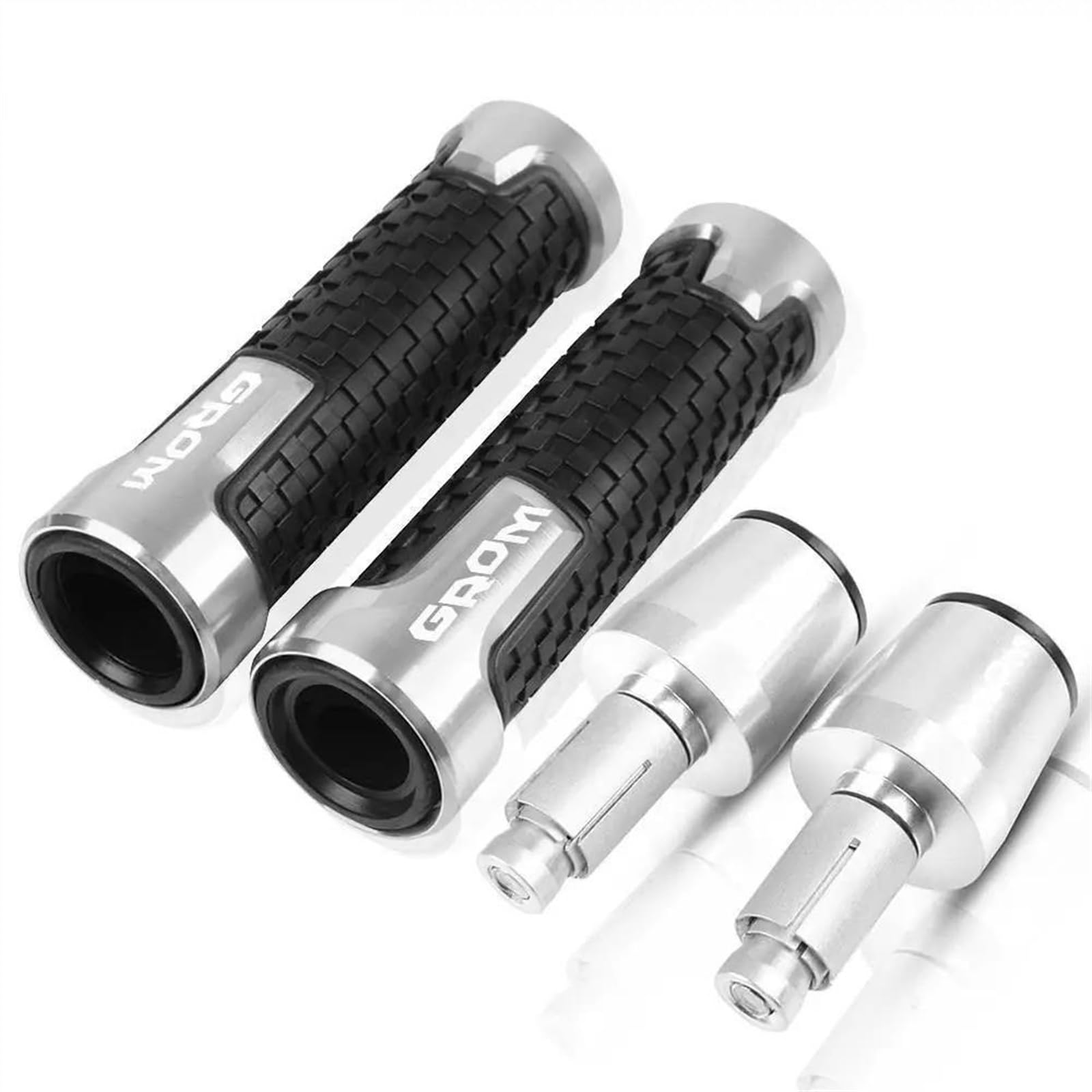 Motorrad Lenkergewichte Für H┐ONDA GROM MSX125 MSX 125 2014 2015 2016 2017 2018 2019 2020 2021 Motorräder Lenkergriffe Stecker Slider Griff Bar Ends(Silver,GROM) von BOSDF