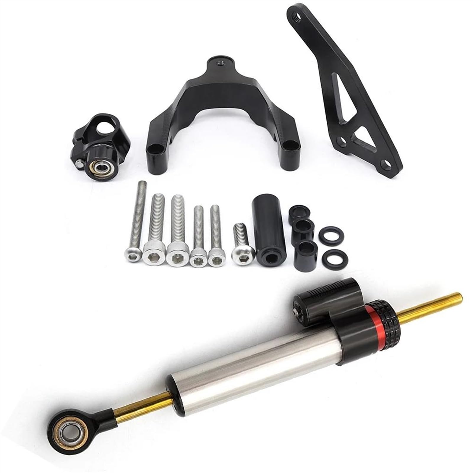 Motorrad Lenkungsdämpfer Für S┐uzuki GSR600 2006-2010 Carbon Motorrad Lenkungsdämpfer CNC Aluminium Stabilisator Halterung Montage Unterstützung Kit Halter(B) von BOSDF