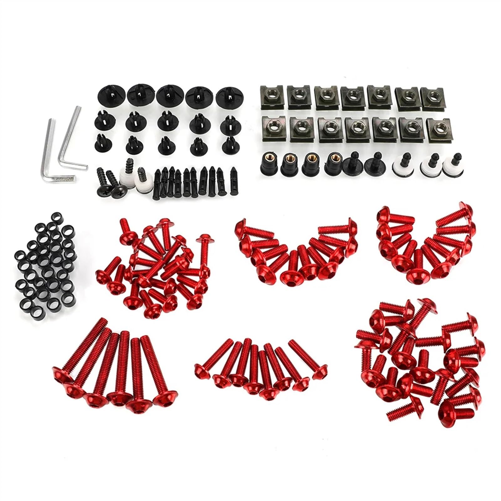 Motorrad Schrauben Set FÜR D┐ucati 695 696 796 M┐ONSTER H┐YPERMOTARD 796 748 Universal-Motorradzubehör Verkleidungsschrauben-Kit Karosseriebefestigungsclips Schrauben(Red) von BOSDF