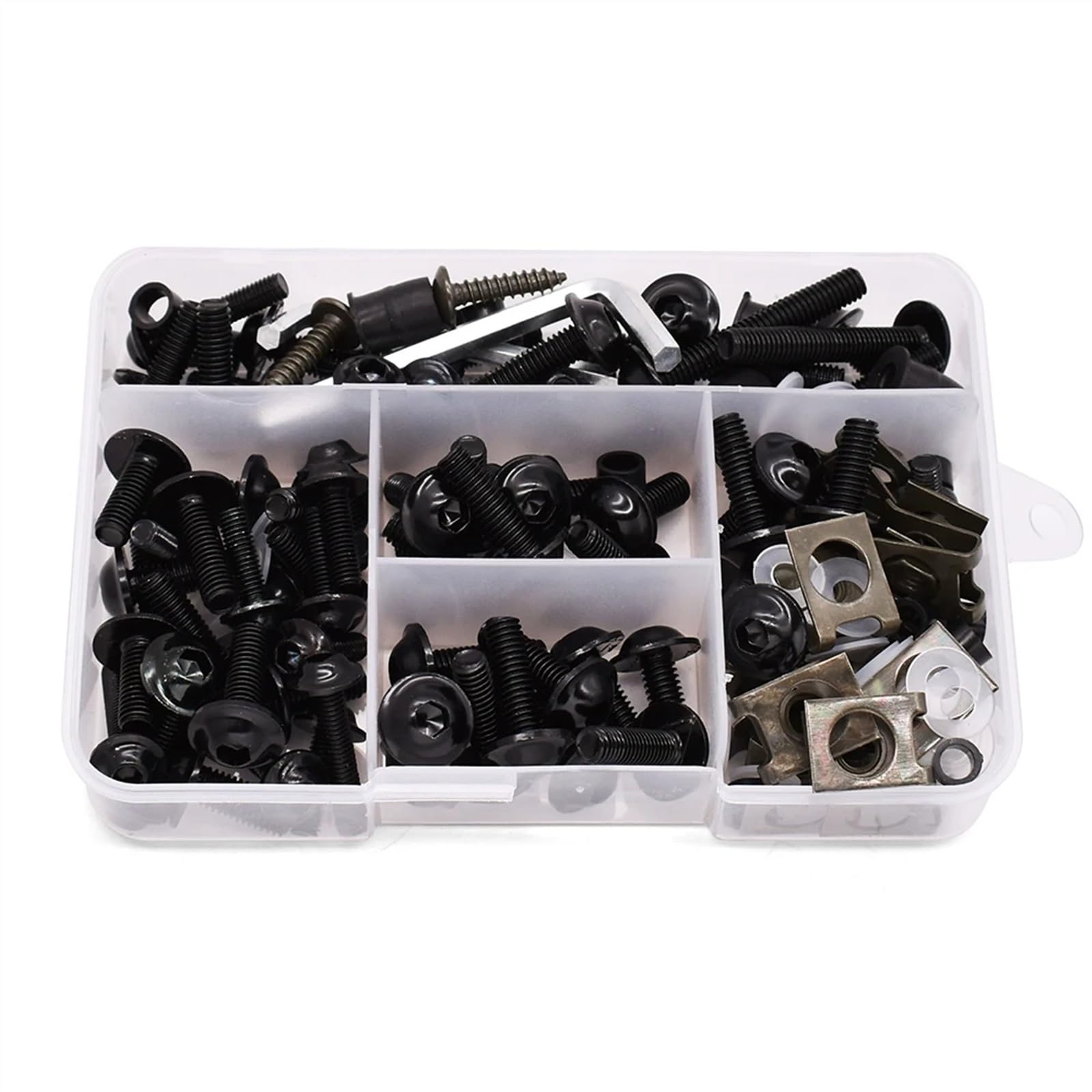 Motorrad Schrauben Set Für D┐ucati H┐YPERMOTARD 821 939 SP M┐ONSTER S2R 800 Universal Motorrad Verkleidung Körper Schrauben Kit Befestigungs Clips Schrauben Muttern 175PCS(Black) von BOSDF