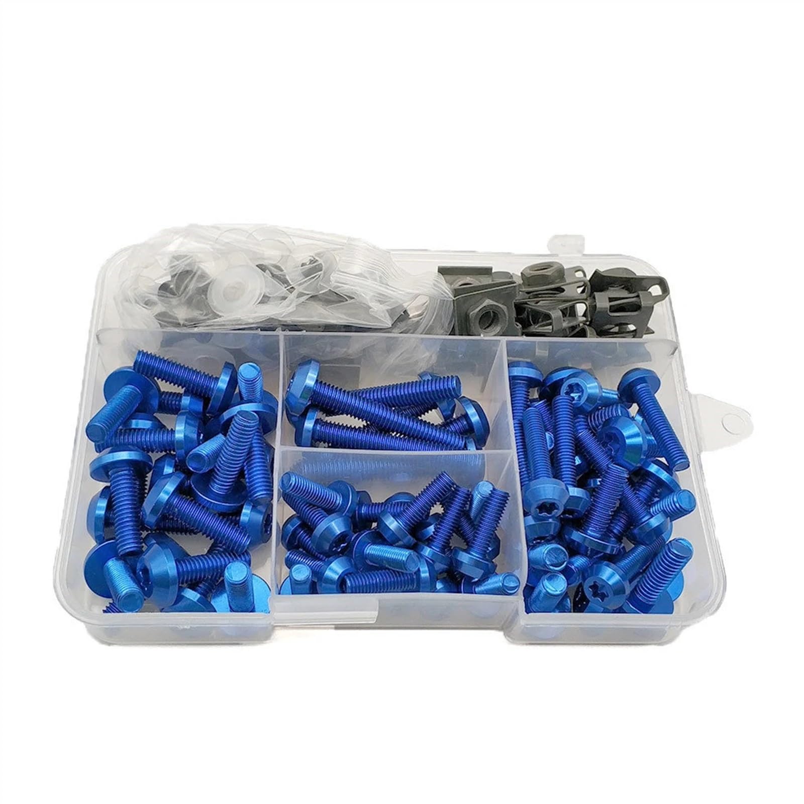 Motorrad Schrauben Set Für H-onda CBR300R CBR1100XX CBR300F CBR300FA CBR500R Universal Motorrad Verkleidungsschrauben Muttern Kit Karosseriebefestigungsclips Schraube(Blue) von BOSDF