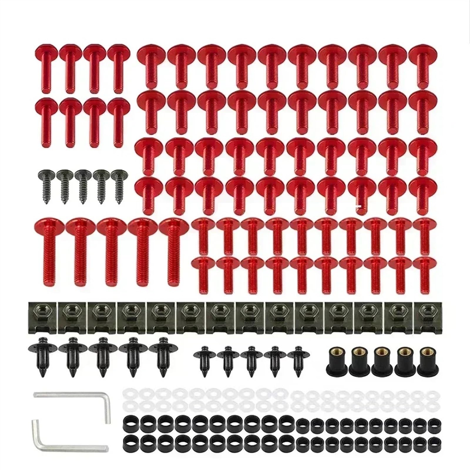 Motorrad Schrauben Set Für H-onda GL1500C GL1500CD GL1500CF GL1500CT NRX1800 V-alkyrie DN-01 DN01 Verkleidungsschraubensatz Schraubensatz Motorradzubehör(Red) von BOSDF