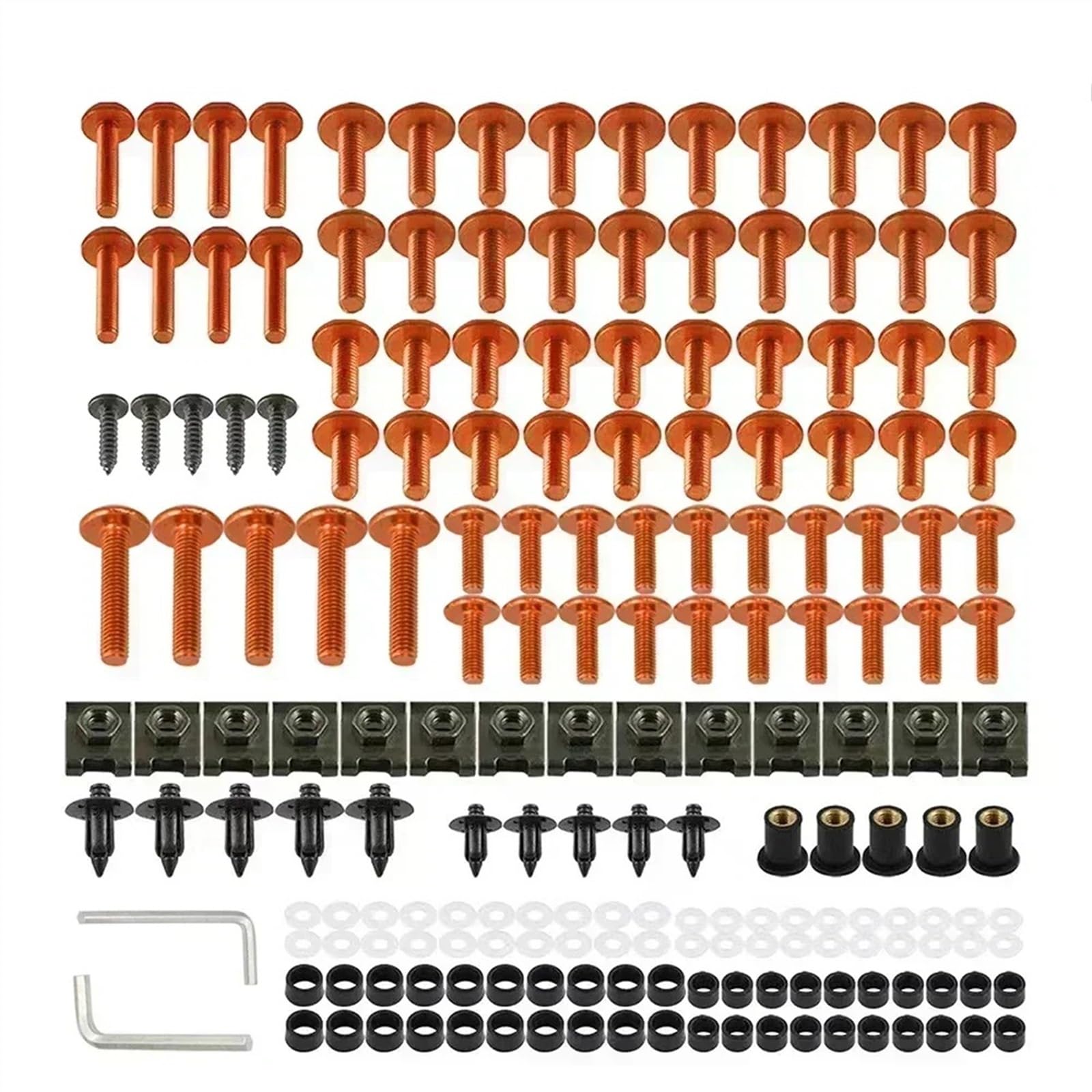 Motorrad Schrauben Set Für H-onda GL1800 GL1800A GL1800AD GL1800AL GL1800HPN G-Old W-ing ABS Verkleidungsschrauben Kit Schrauben Set Motorradzubehör(Orange) von BOSDF