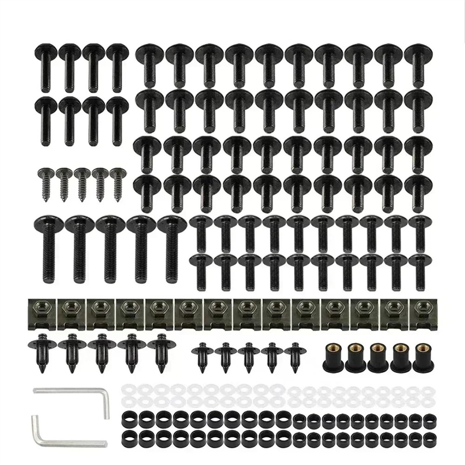 Motorrad Schrauben Set Für K-awasaki KLX230 KLX230S ABS KLX230SE KLX 230/230S/230SE KLX250S Verkleidungsschrauben Kit Schrauben Set Motorradzubehör(Black) von BOSDF