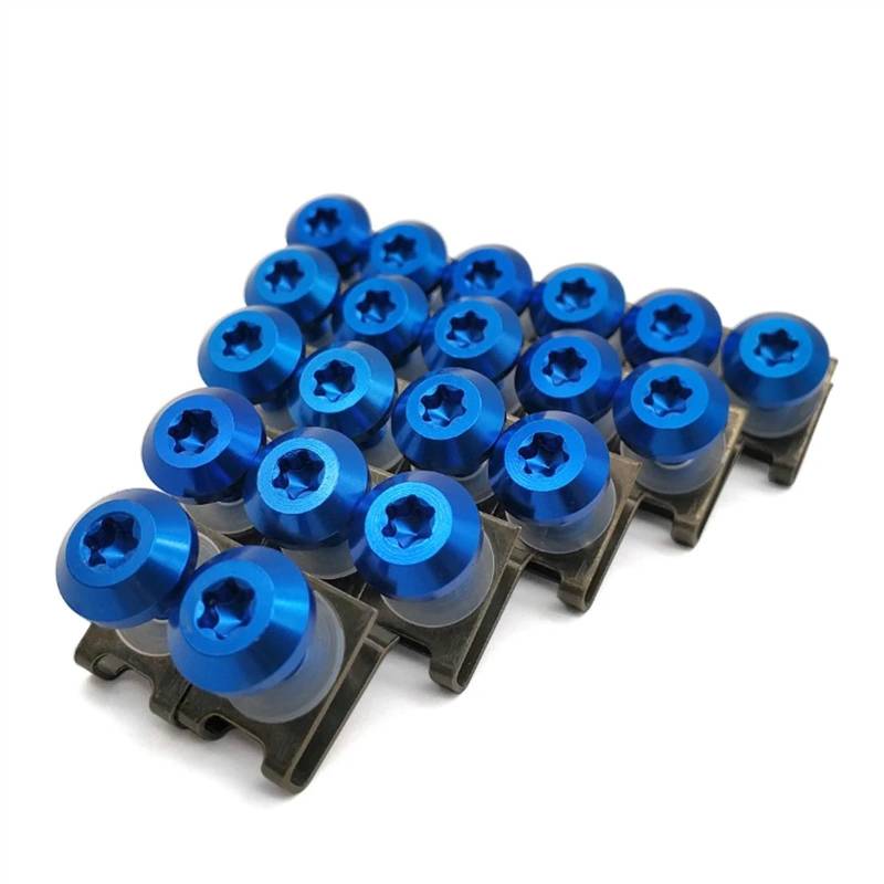 Motorrad Schrauben Set Für K-awasaki V-ERSYS 650 1000 300X KLZ1000 W800 Cafe Motorrad Verkleidung Aluminu Innensechskant Schrauben Clips Körper Feder Bolzen Kit(Blue) von BOSDF