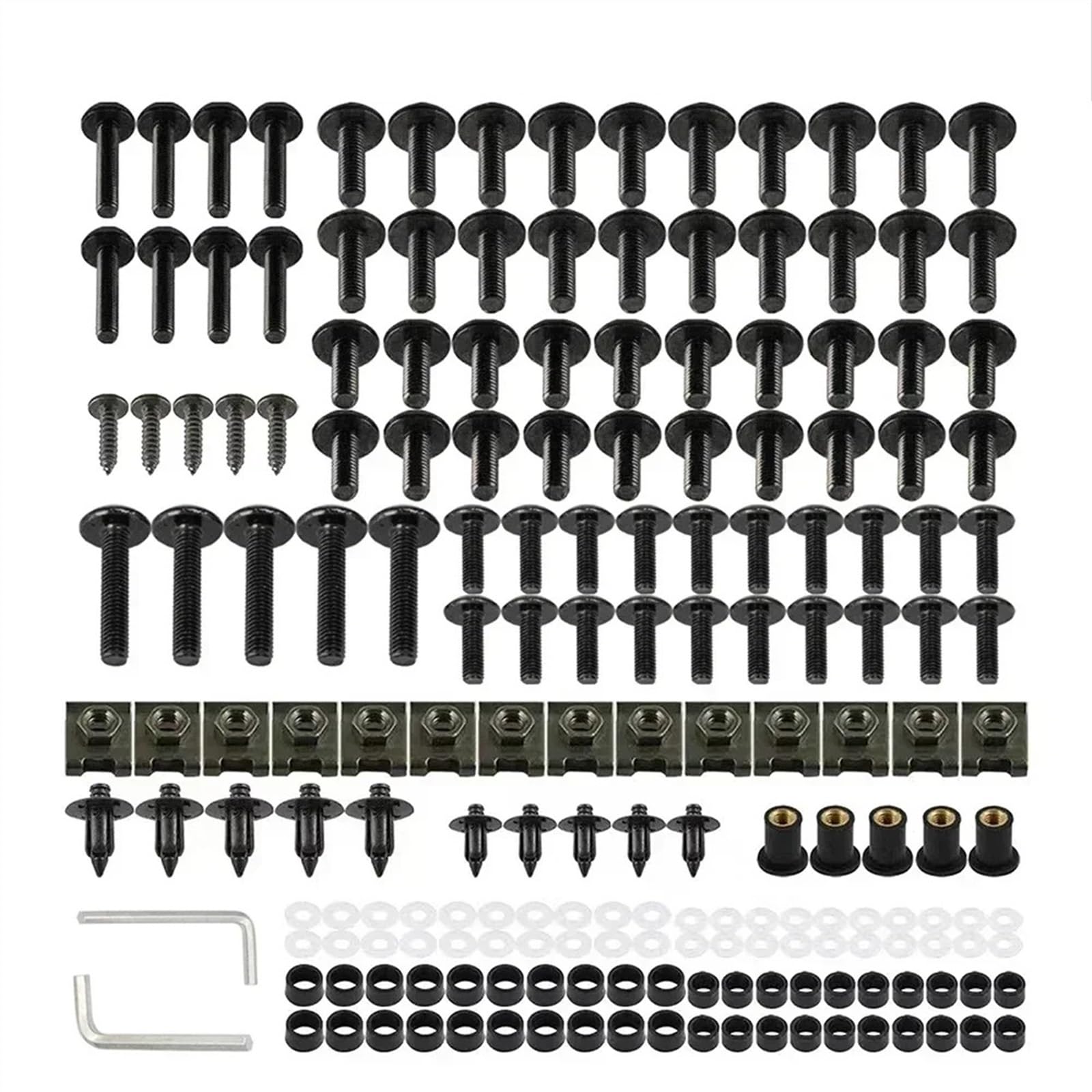 Motorrad Schrauben Set Für S-uzuki B-oulevard C90 C90T BOSS SE V-olusia 1500 S40 S-avage 650 Motorrad Verkleidungsschrauben Schraubenmutter Clip Kit Sets Zubehör(Black) von BOSDF