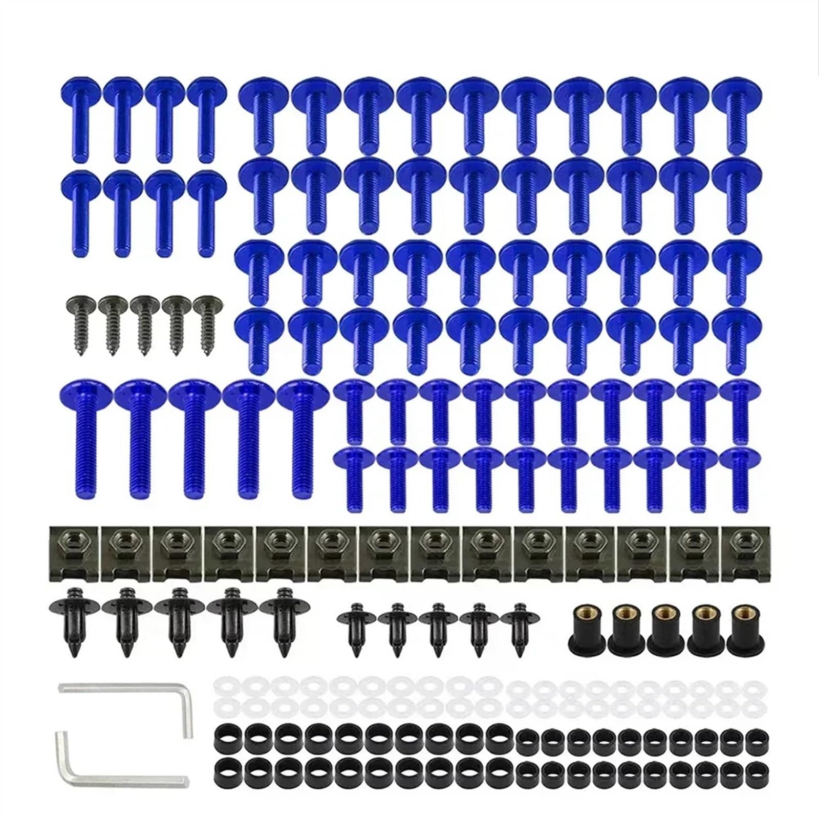 Motorrad Schrauben Set Für S-uzuki B-oulevard C90 C90T BOSS SE V-olusia 1500 S40 S-avage 650 Motorrad Verkleidungsschrauben Schraubenmutter Clip Kit Sets Zubehör(Blue) von BOSDF