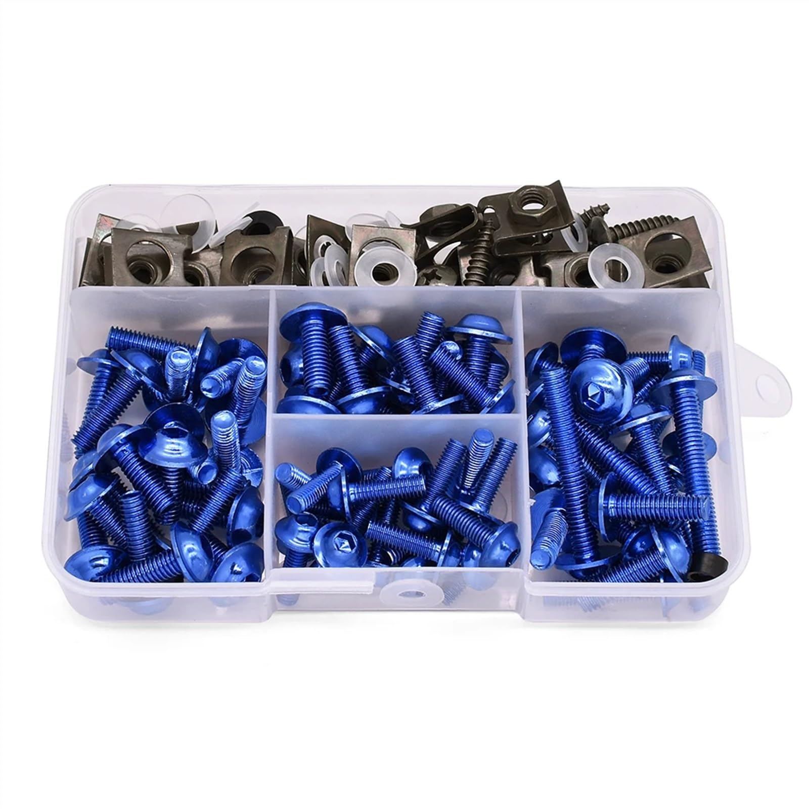 Motorrad Schrauben Set Für S-uzuki drz 400 sm RMX250 RMZ250 RMZ450 DRZ400SM 175PCS Motorrad Verkleidungsschrauben Schrauben Aluminium Karosserieschrauben Mutternsatz(Blue) von BOSDF