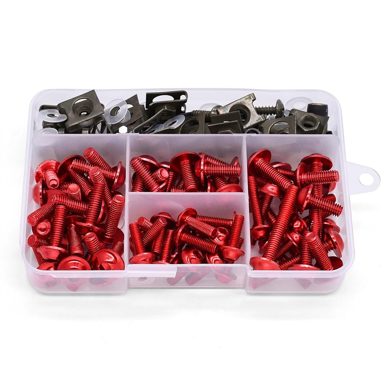 Motorrad Schrauben Set Für S-uzuki drz 400 sm RMX250 RMZ250 RMZ450 DRZ400SM 175PCS Motorrad Verkleidungsschrauben Schrauben Aluminium Karosserieschrauben Mutternsatz(Red) von BOSDF