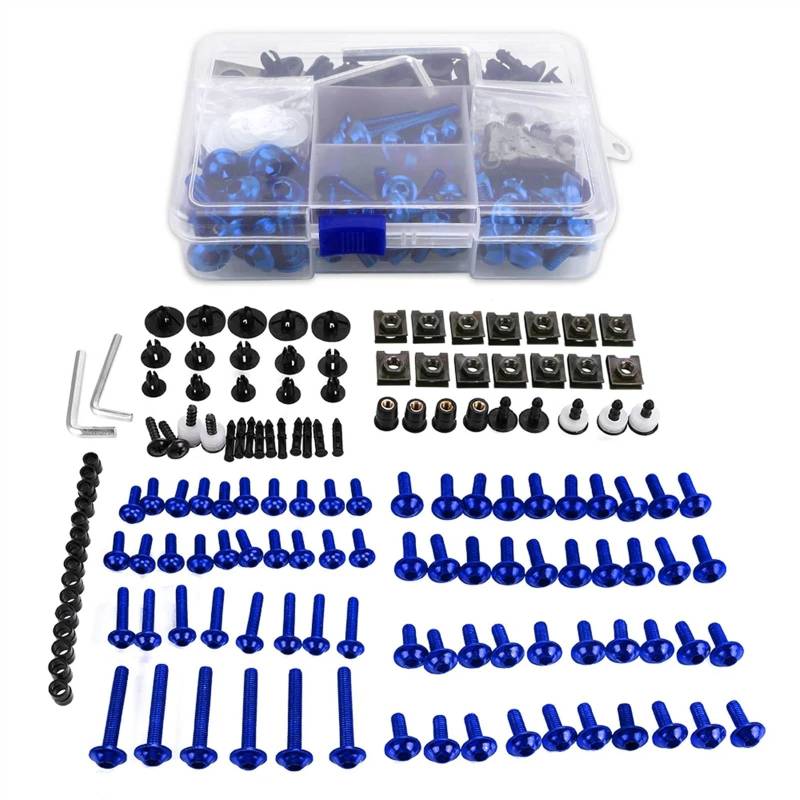 Motorrad Schrauben Set Für Y-AMAHA T-ENERE 700 MT07 MT 07 T-MAX 500 T-MAX 560 FZ6 X-MAX MT 09 MT03 177PCS Motorrad Verkleidung Schrauben Schrauben Mutter Komplettset(Blue) von BOSDF