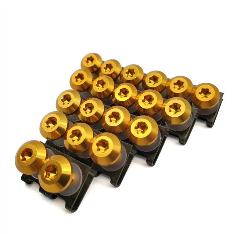 Motorrad Schrauben Set Für Y-amaha WR250F wr 250f 250 f XJR1300 FJR1300 Motorradverkleidung Aluminu Innensechskantschrauben Clips Körperfederbolzensatz(Gold) von BOSDF