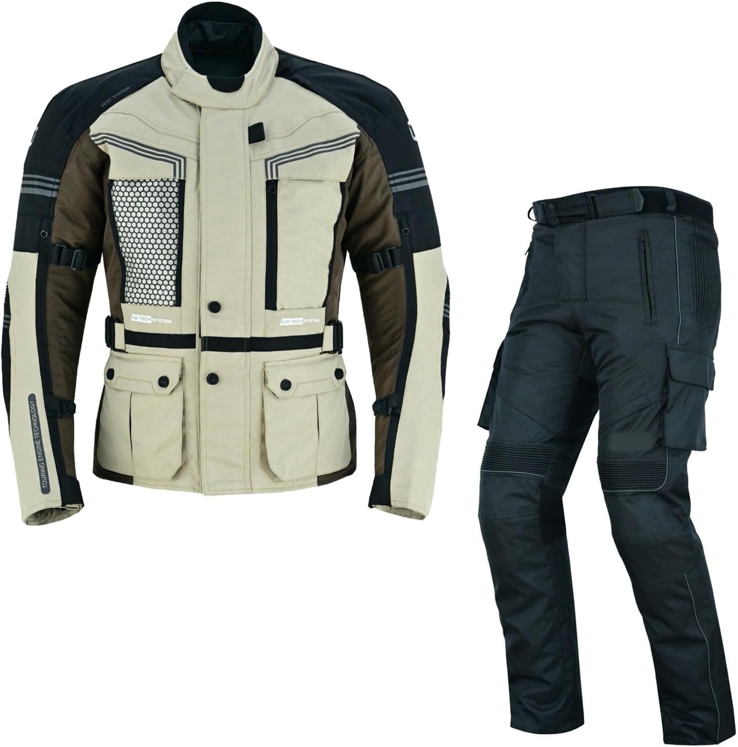 BOSmoto 2-teiler Motorradkombi Cordura Textilien Motorradjacke + Motorradhose, (2XL) von BOSmoto