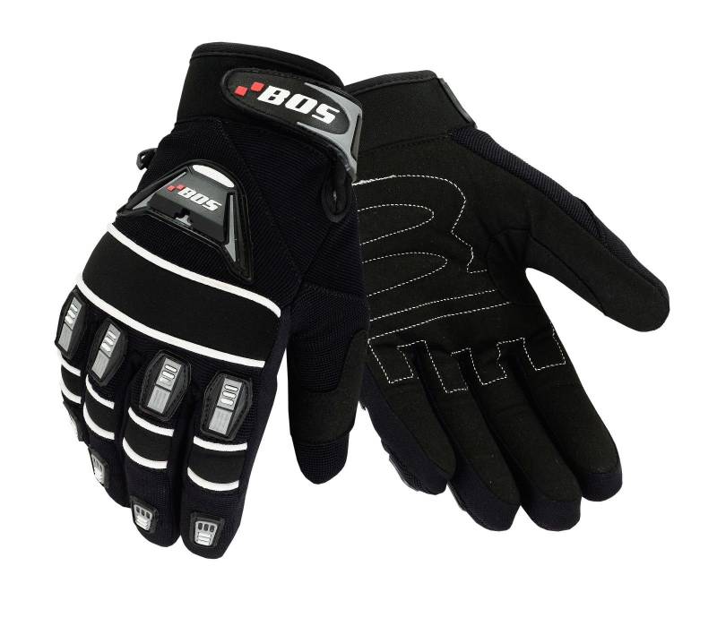 BOSmoto Handschuhe Schwarz Moto Cross Enduro Downhill Mountain Bike Schwarz (XL) von BOSmoto