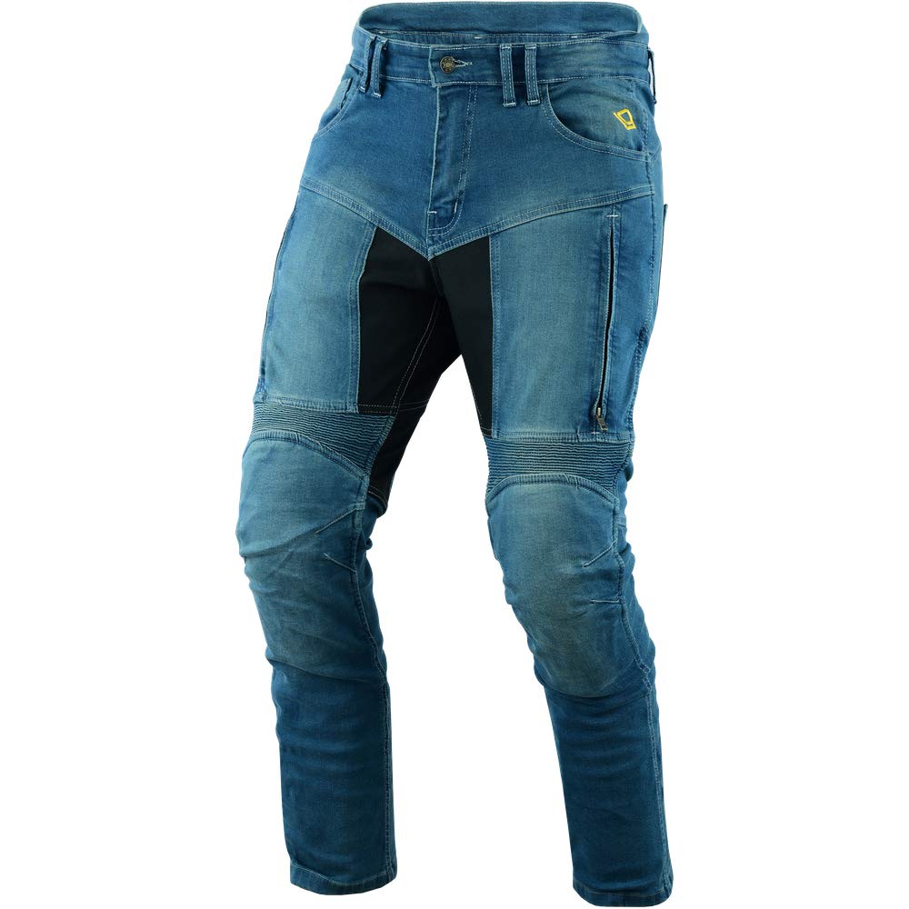 BOSmoto Motorrad Jeans Hose Blau, Herren Stretch Abriebfest Reißfest Elastisch von BOSmoto