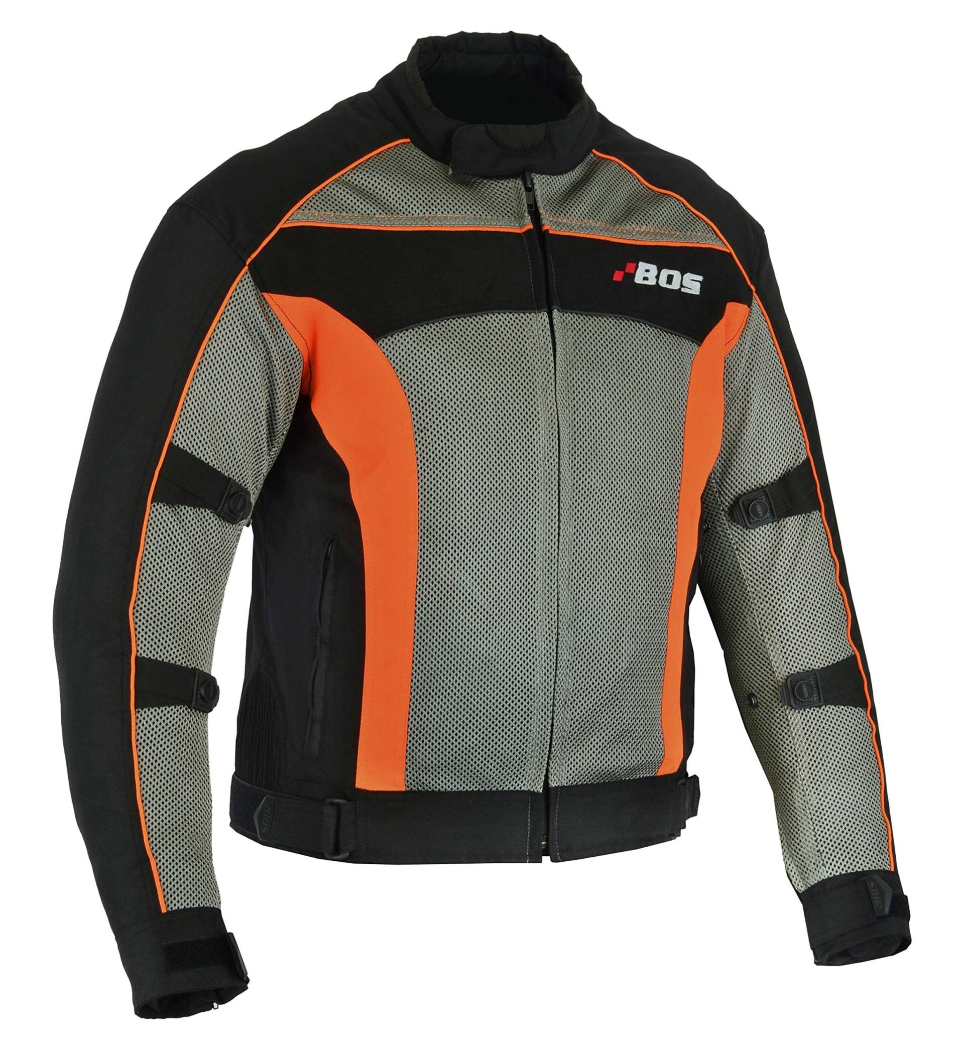 BOSmoto Motorrad Sommer Jacke herren mit protektoren, Airmesh motorradjacke (XXXL, Orange) von BOSmoto