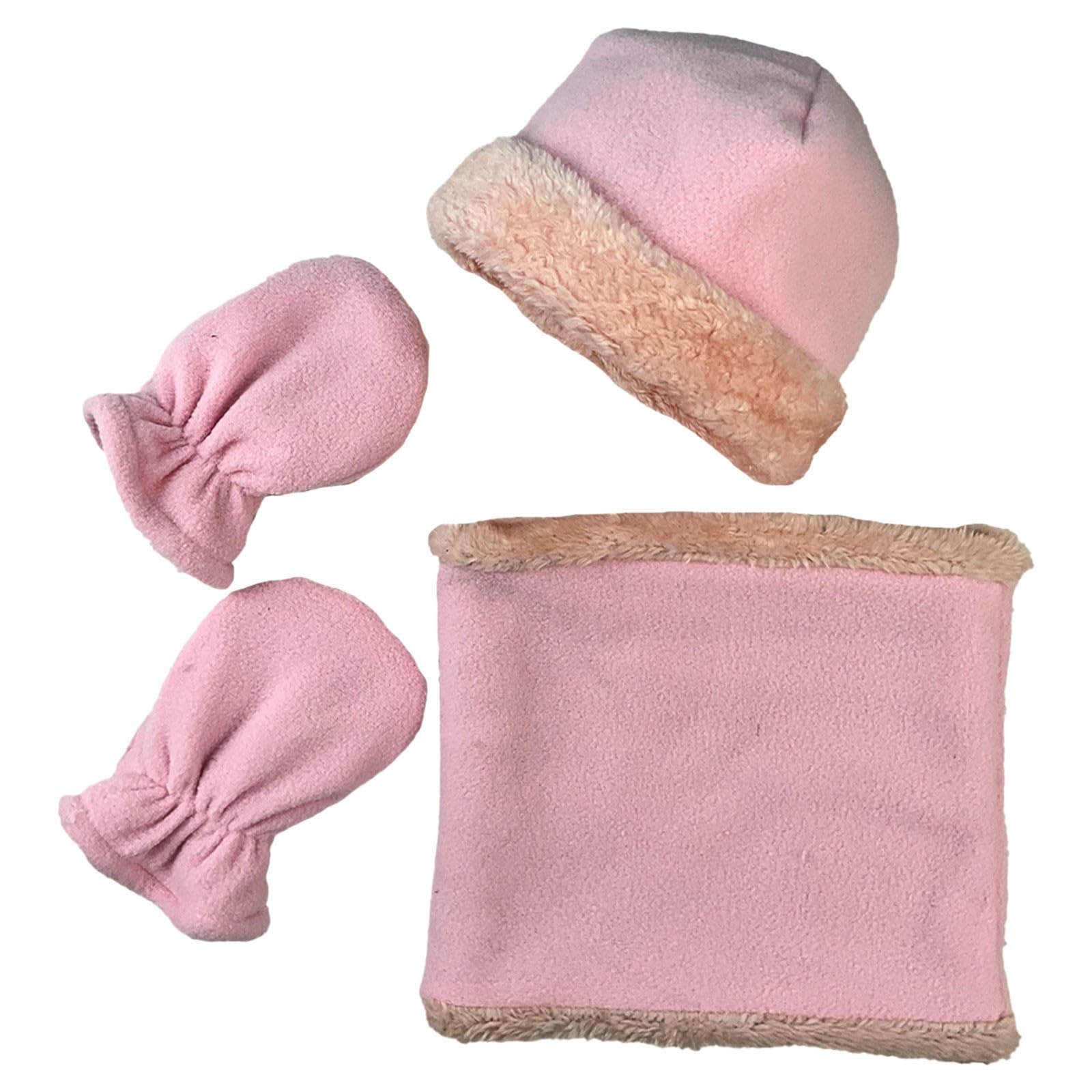 BOTCAM Baby-Ohren-Set für Neugeborene, Mützen, Fäustlinge und Socken für und Mädchen, Mütze für 3 Monate bis 12 Monate Alpaka Stulpen (Red, One Size) von BOTCAM