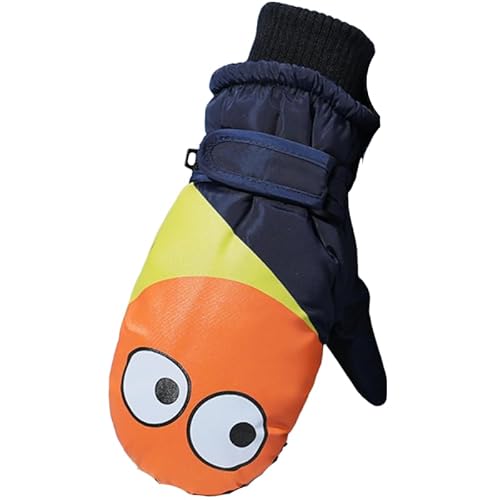 BOTCAM Für Kinder Fäustlinge Fäustlinge Schneehandschuhe Handschuhe Wasser Winter Winter Mädchen Warme Baby Kleinkind Beweis Kinder Handschuhe & Fäustlinge Kinder Handschuhe 4 (Dark Blue, One Size) von BOTCAM