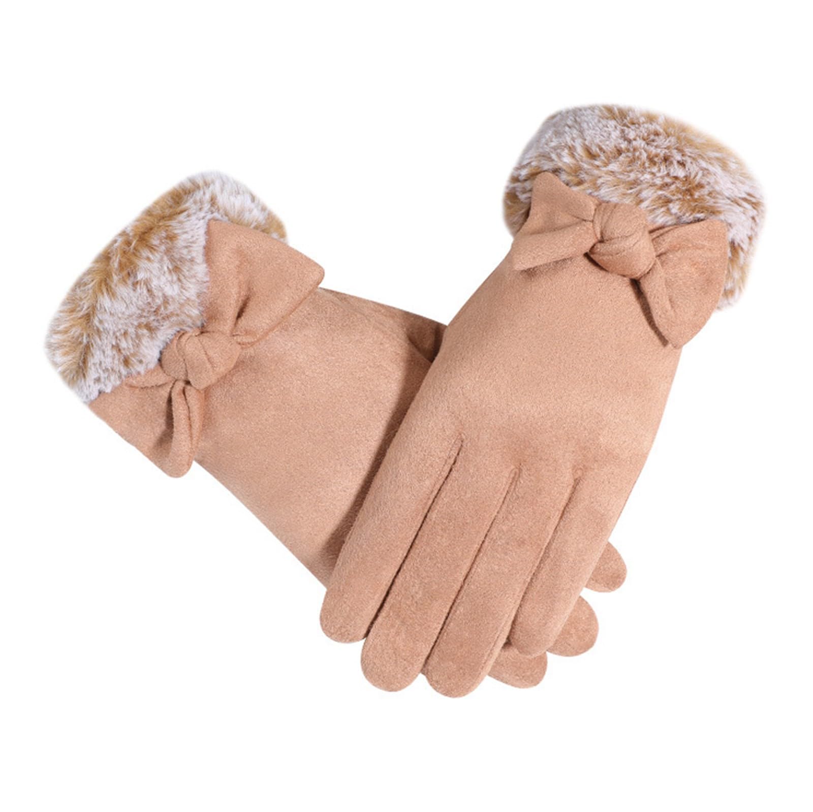 BOTCAM Gestricktes Damenwetter für kalten, warmen Winter zum Autofahren SMS-Manschette Thermokabel Elastische Handschuhe Handschuhe Handschuhe Wandermütze Damen (Z1-Khaki, One Size) von BOTCAM