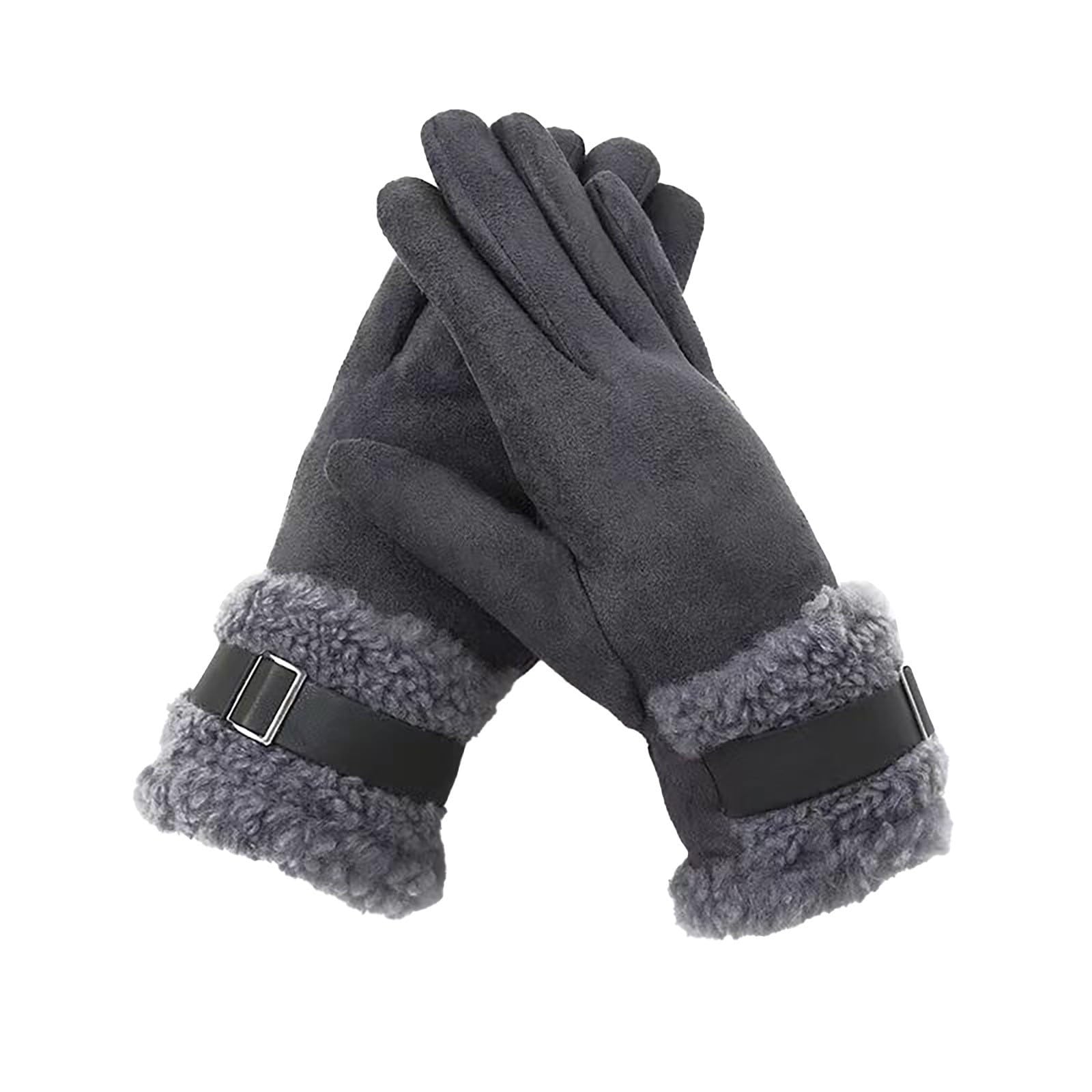 BOTCAM Gestricktes Damenwetter für kalten, warmen Winter zum Autofahren SMS-Manschette Thermokabel Elastische Handschuhe Handschuhe Handschuhe Wandermütze Damen (Z2-Grey, A) von BOTCAM