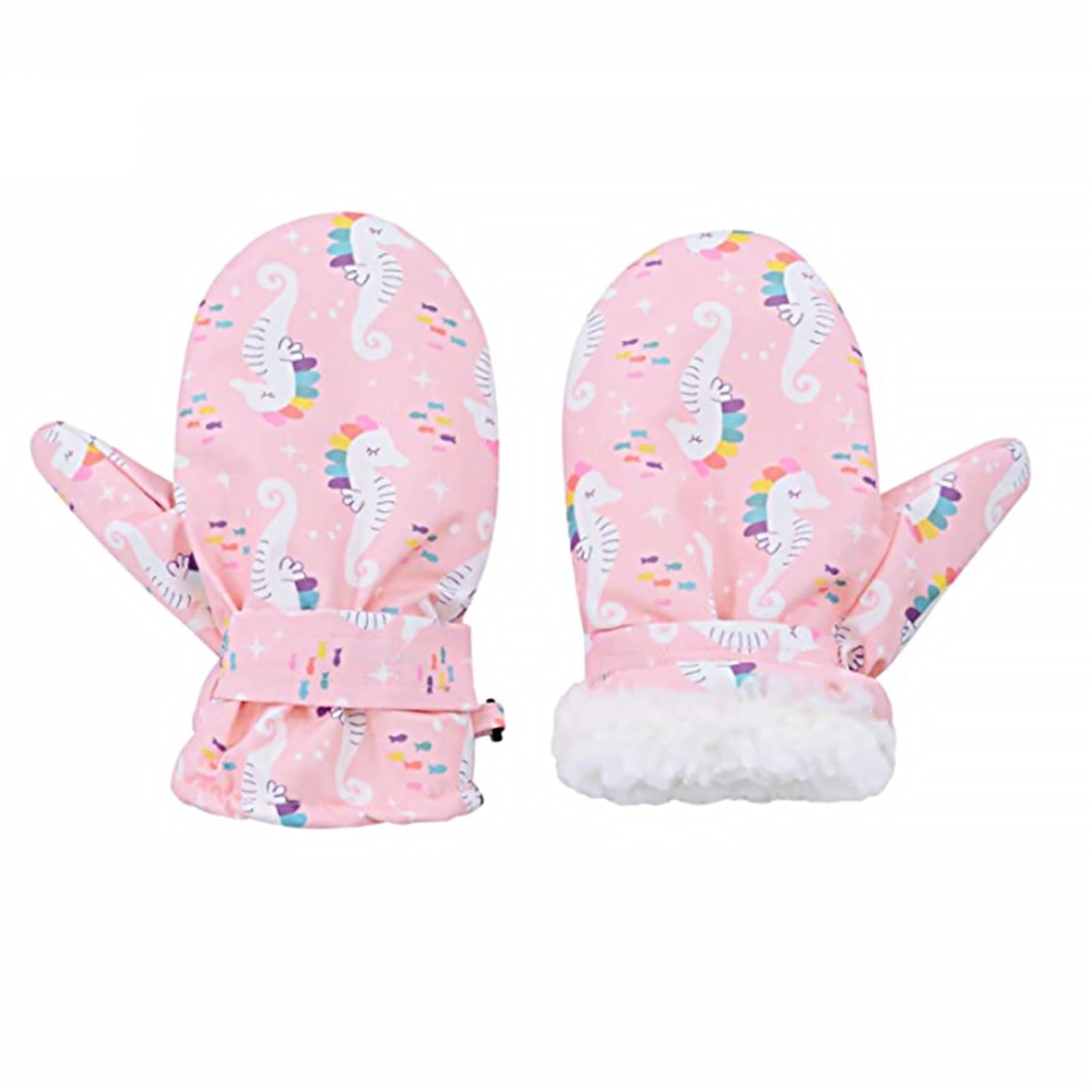 BOTCAM Kleinkind Fäustlinge Winter Wasserdichte Handschuhe Kleinkind Schnee Handschuhe Für Kinder Baby Winter Fäustlinge Für Mädchen Fahrrad Handschuhe Freizeit Kinder (Pink, 4-6 Years) von BOTCAM