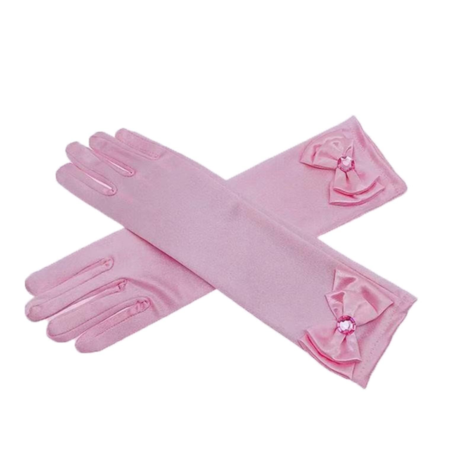 BOTCAM Mädchenhandschuhe mit Schleife, 1 Paar weiche, atmungsaktive Handschuhe mit Schleife für Bühnenauftritte, Partys und besondere Anlässe, perfektes Accessoire für Handschuhe (Pink, One Size) von BOTCAM