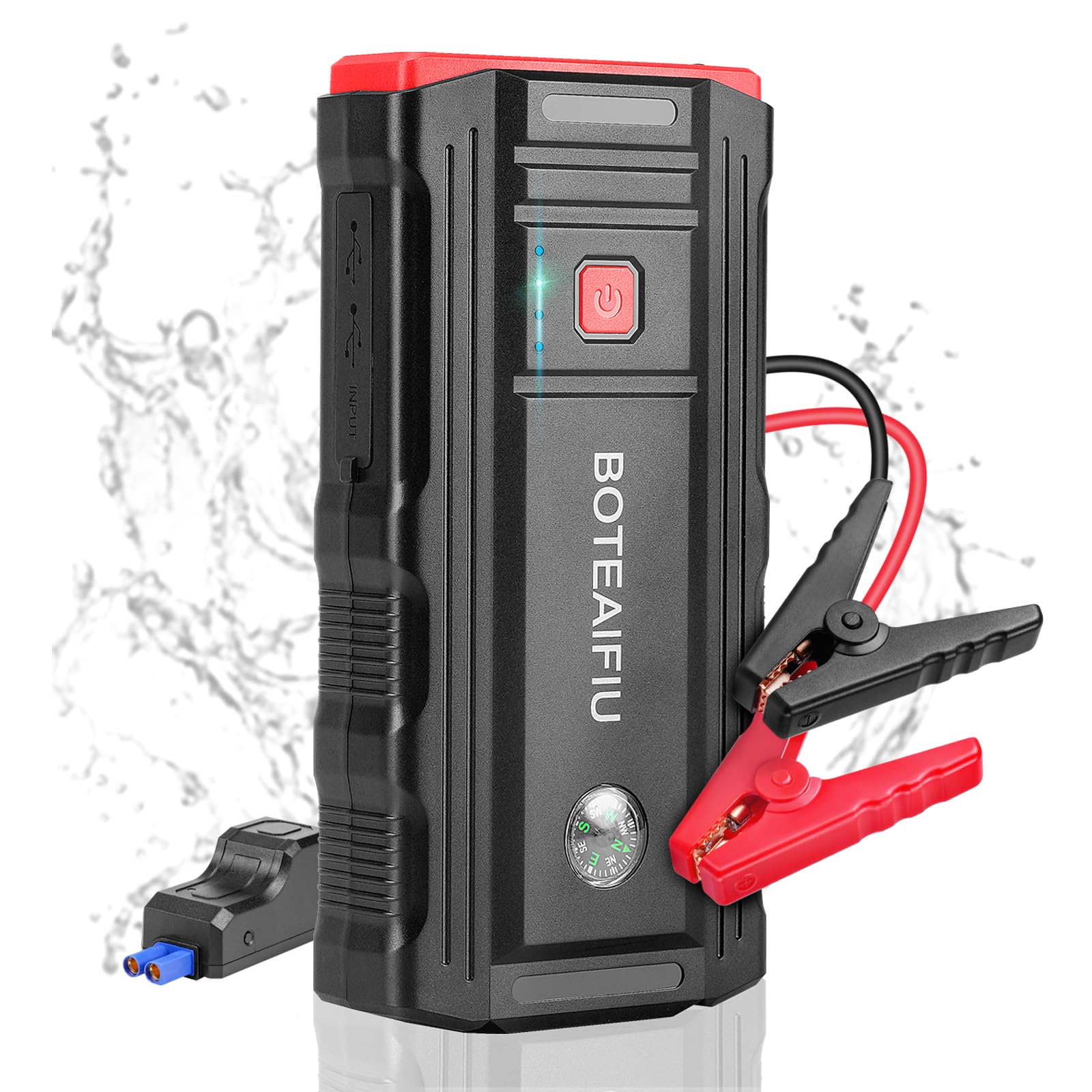 Auto Starthilfe Powerbank mit 2000A 12V für 8.0L Benzin und 6.5L Spitzstrom Tragbare Auto Dieselmotor Auto Batterie Booster Starter Powerbank Starthilfe mit Taschenlampe von BOTEAIFIU