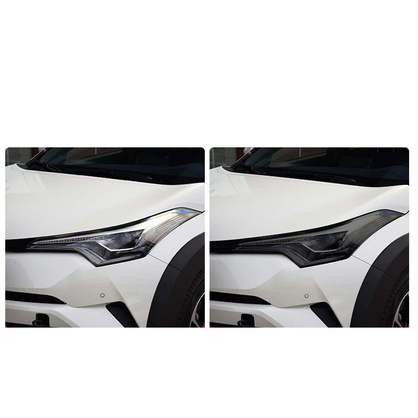 2 Stück Auto Scheinwerfer Tönung Rauchschwarz Schutzfolie Transparent TPU Aufkleber, für Toyota CHR 2018 2019 2020 AX10, Auto Scheinwerfer Film Zubehör von BOVROTIN