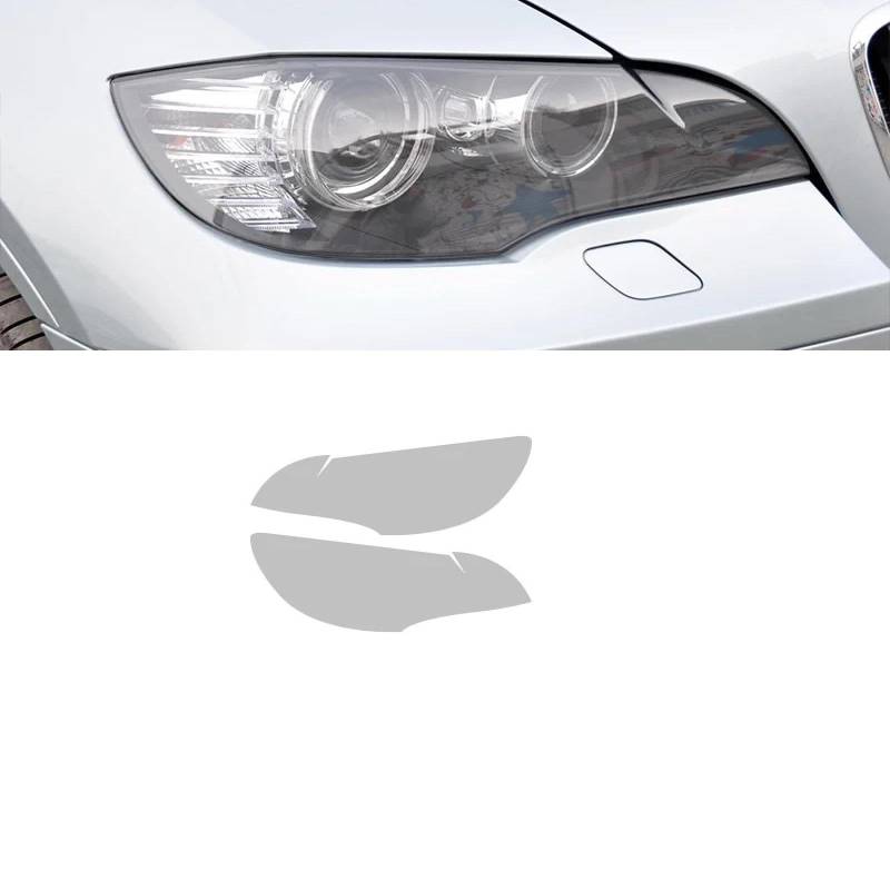 2 Stück Auto Scheinwerfer Tönung Schwarz Schutzfolie Frontlicht Transparent TPU Aufkleber, Für BMW X6 M E71 2008-2014 Zubehör, Auto Scheinwerfer Film Zubehör von BOVROTIN