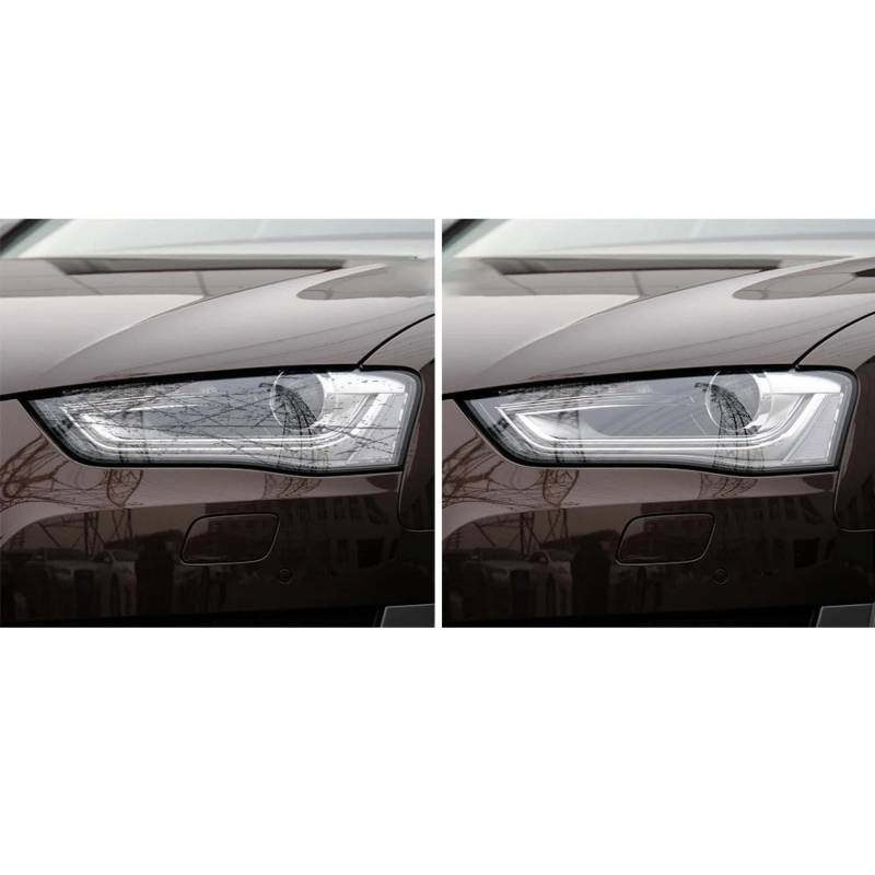 2 Stück Auto Scheinwerfer Tönung Schwarz Schutzfolie Schutz Transparent TPU Aufkleber, Für au = di A4 B8 B9 8K 8W S4 RS4, Auto Scheinwerfer Film Zubehör von BOVROTIN