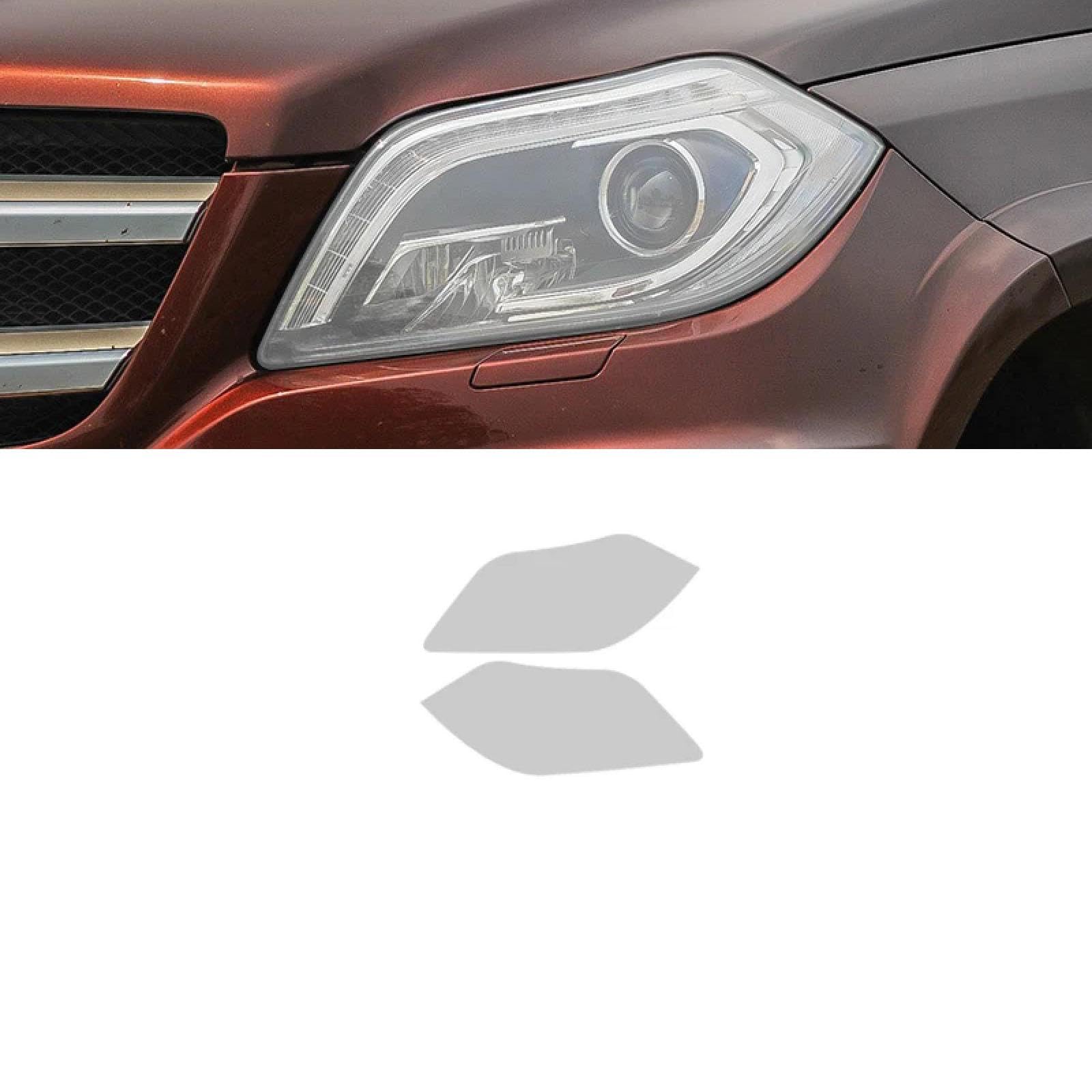 2 Stück Auto Scheinwerfer Tönung Schwarz Schutzfolie Transparent TPU Aufkleber, Für Mercedes Benz GL Glas X166 2013-2015, Automobil Scheinwerfer Film Zubehör von BOVROTIN