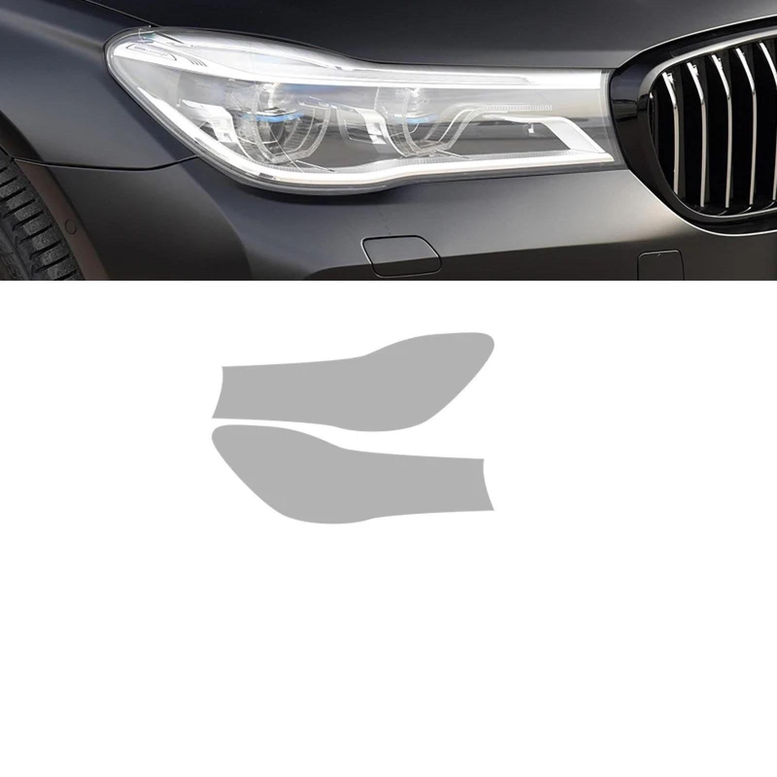 2 Stück Auto Scheinwerfer Tönung Schwarz Schutzfolie Transparent TPU Aufkleber, für BMW G11 G12 F01 F02 7 Serie 2009-2020, Automobil Scheinwerfer Film Zubehör von BOVROTIN