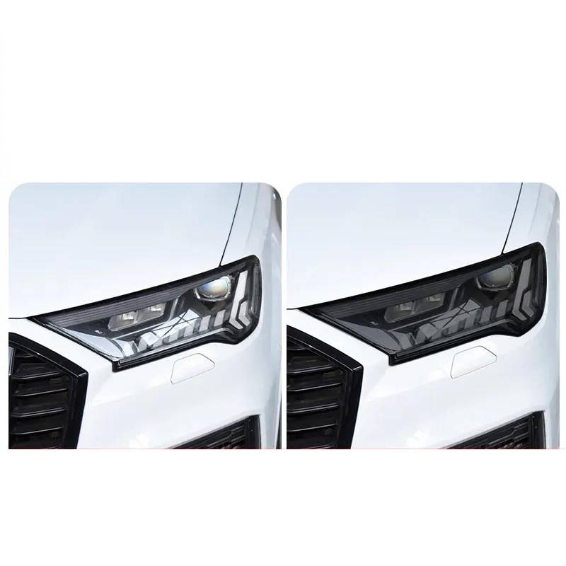 2Pcs Auto Scheinwerfer Schutzfolie Transparent Rauchschwarz TPU Aufkleber, für Audi Q7 4M 2016-On SQ7 2020 2021 2022, Automotive Scheinwerfer Film Zubehör von BOVROTIN