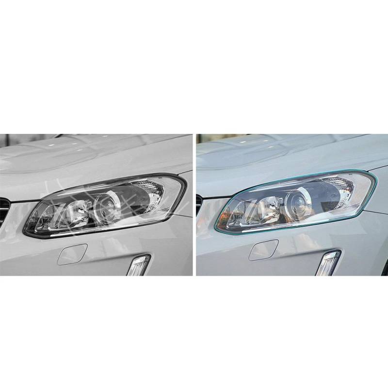 Auto Scheinwerfer Schutzfolie Restaurierung Transparent Schwarz TPU Aufkleber, für Volvo XC90 XC60 XC40 V60 V90 S60 S90, Auto Scheinwerfer Film Zubehör von BOVROTIN