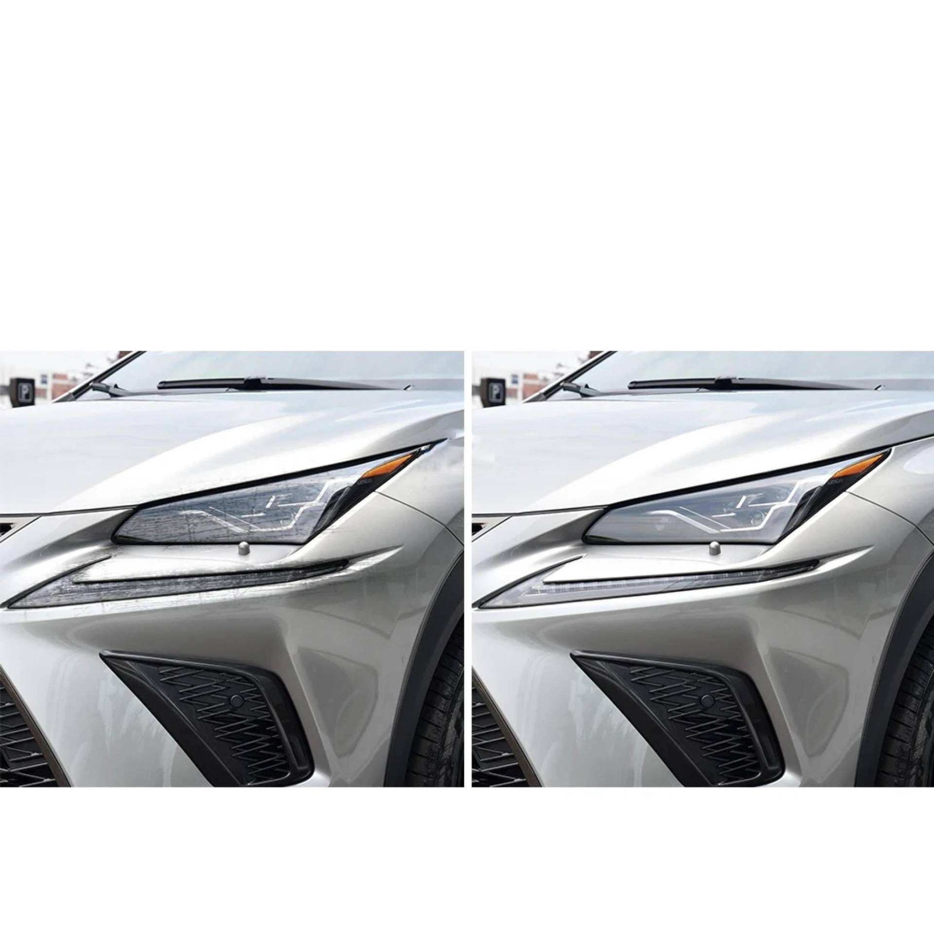 Auto Scheinwerfer Tönung Rauchschwarz Schutzfolie Transparent TPU Aufkleber, Für Lexus NX NX300h NX200t Facelift 2019-On Zubehör, Automotive Scheinwerfer Film Zubehör von BOVROTIN