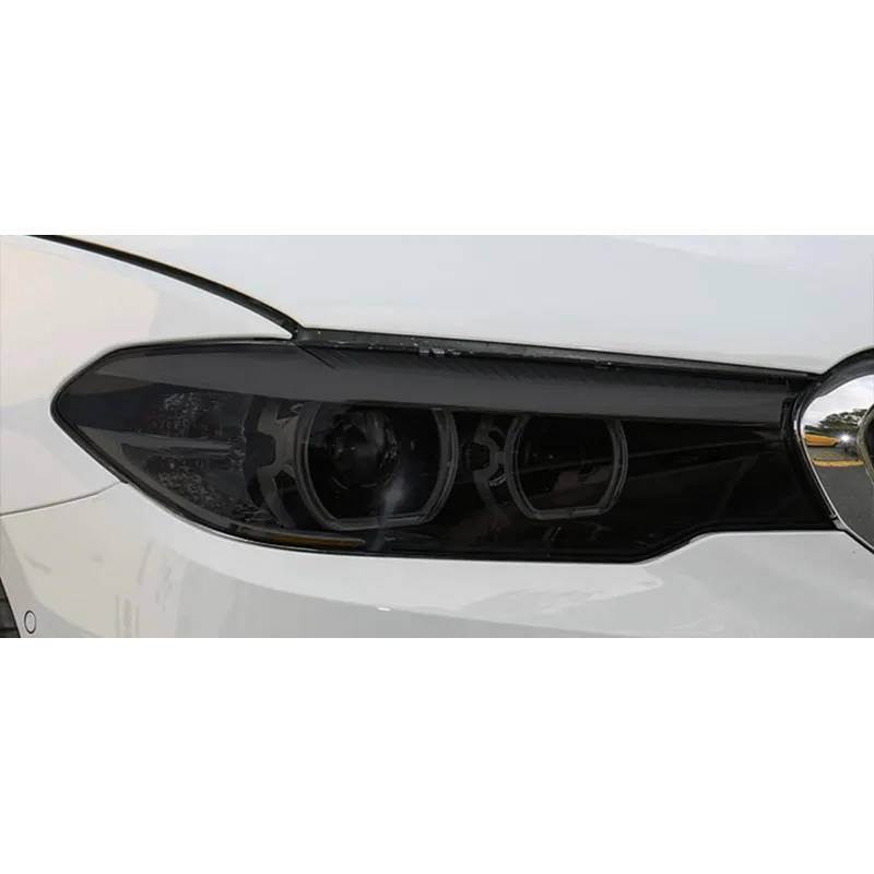 Auto Scheinwerfer Tönung Schwarz Schutzfolie Schutz Transparent TPU Aufkleber, für BMW 5er F10 F11 G30 G31 F07 GT, Auto Scheinwerfer Film Zubehör von BOVROTIN