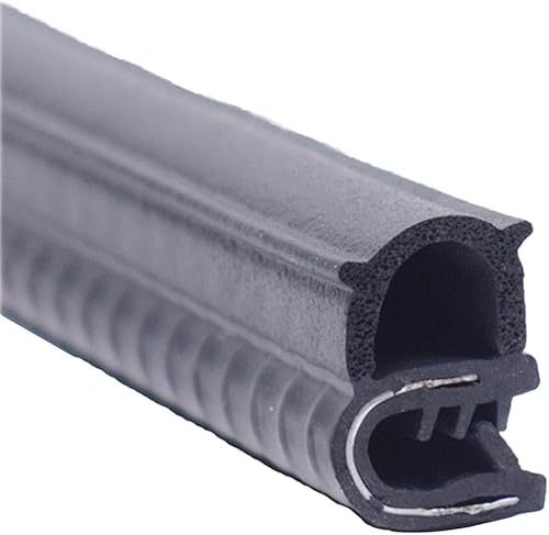 U-Shape Trim Seal Strip Kantenschutz, U-Gummidichtungsstreifen, schwarz, 3,28 Fuß, mit seitlichen Noppen, wetterfest, langlebig, for Türen, Fenster und mehr, einfache Installation, ideal(17mm x 13mm) von BPABDEITR