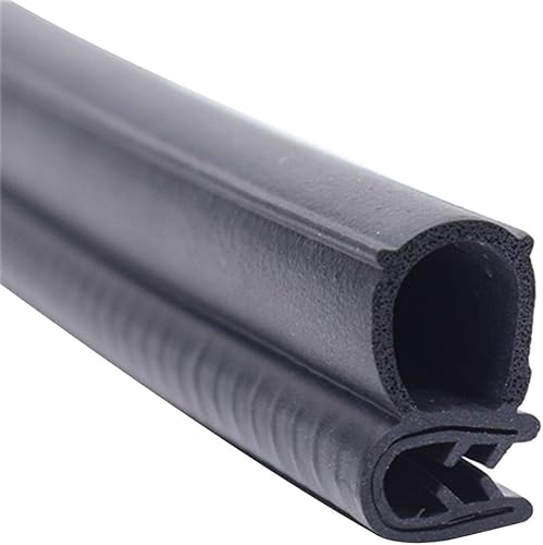 U-Shape Trim Seal Strip Kantenschutz, U-förmige seitliche Blasengummidichtung, 3,28 Fuß, schwarz, mit Metallpassung, langlebig, wetterfest, for Türen und Fenster, Kantenschutz for Autotüren(25mm x 15m von BPABDEITR