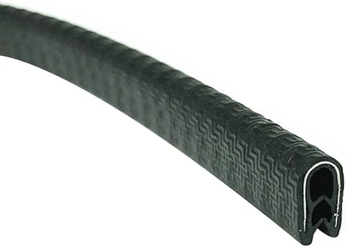 U-Shape Trim Seal Strip Kantenschutz, U-förmiger Premium-Gummidichtungsstreifen, 3,28 Fuß, mit Metallpassung, wetterfeste und flexible Tür- und Fensterdichtung zur Geräuschreduzierung(Black,10mm x 7mm von BPABDEITR