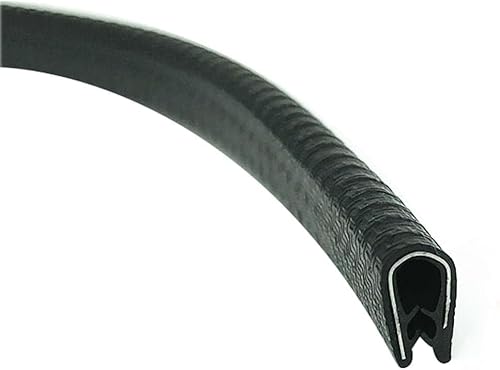 U-Shape Trim Seal Strip Kantenschutz, U-förmiger Premium-Gummidichtungsstreifen, 3,28 Fuß, mit Metallpassung, wetterfeste und flexible Tür- und Fensterdichtung zur Geräuschreduzierung(Black,13mm x 8mm von BPABDEITR