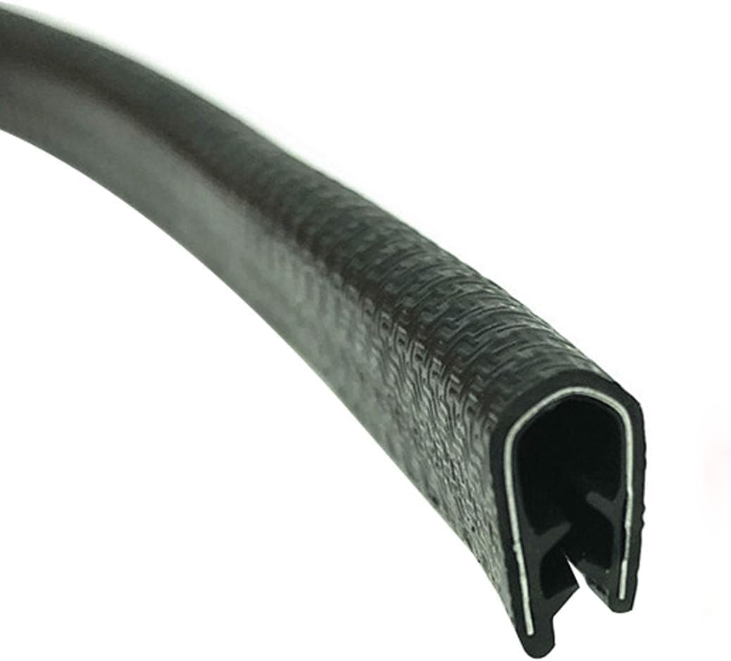 U-Shape Trim Seal Strip Kantenschutz, U-förmiger Premium-Gummidichtungsstreifen, 3,28 Fuß, mit Metallpassung, wetterfeste und flexible Tür- und Fensterdichtung zur Geräuschreduzierung(Black,15mm x 9mm von BPABDEITR